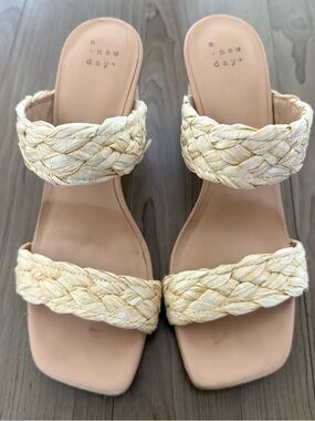 a new day Raffia Heeled Sandals in Natural